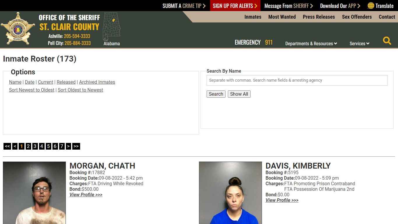 Inmate Roster - Current Inmates Booking Date Descending - St. Clair ...